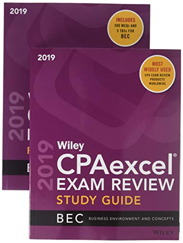 Wiley CPAexcel Exam Review 2019 Study Guide + Question Pack: Business Environment and Concepts