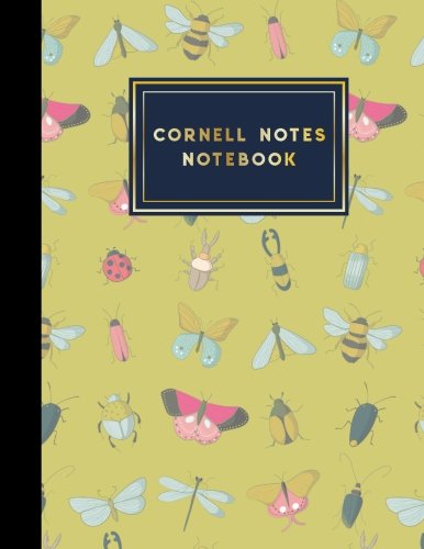 Cornell Notes Notebook: Cornell Note Paper. Cornell Notes Journal. Note Taking Pad. Cute Insects & Bugs Cover. 8.5" x 11". 200 pages (