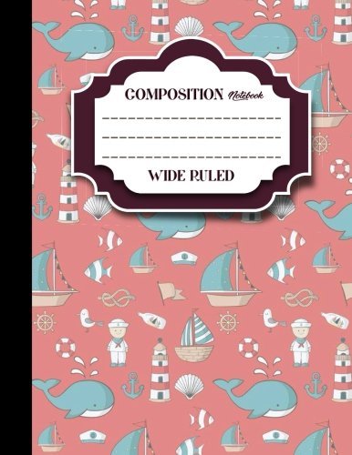 Composition Notebook: Wide Ruled: Diary Books For Teenagers. Journal With Lined Paper. Writing Journal Paper. Cute Navy Cover. 8.5" x 11".