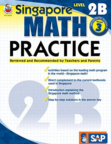 Singapore Math – Level 2B Math Practice Workbook for 3rd Grade. Paperback. Ages 8–9 with Answer Key
