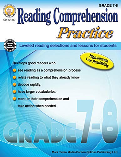 Carson-Dellosa Reading Comprehension Practice Resource Book. Grades 7-8