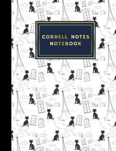Cornell Notes Notebook: Cornell Note Pads. Cornell Notebook Paper. Note Taking Notebook Paper. Cute Paris & Music Cover. 8.5" x 11". 2