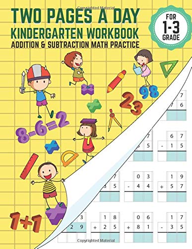 Two pages a day kindergarten workbook addition & subtraction Math Practice: Double Digit Math practice Book For Kindergartners Best for homescho