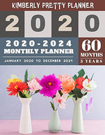 2020-2024 monthly planner: 5 year monthly planner 2020-2024 | 60 Months Yearly and Monthly Calendar Planner | Colorful Floral Vase Design