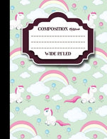 Composition Notebook: Wide Ruled: Diary Books For Teenagers. Journal With Lined Paper. Writing Journal Paper. Cute Unicorns Cover. 8.5" x 11&qu