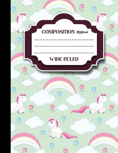 Composition Notebook: Wide Ruled: Diary Books For Teenagers. Journal With Lined Paper. Writing Journal Paper. Cute Unicorns Cover. 8.5" x 11&qu