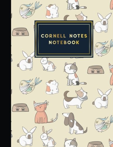 Cornell Notes Notebook: Cornell Method Notebook. Cornell Note Taking System Book. Note Taking Notebook. Cute Veterinary Animals Cover. 8.5" x 1