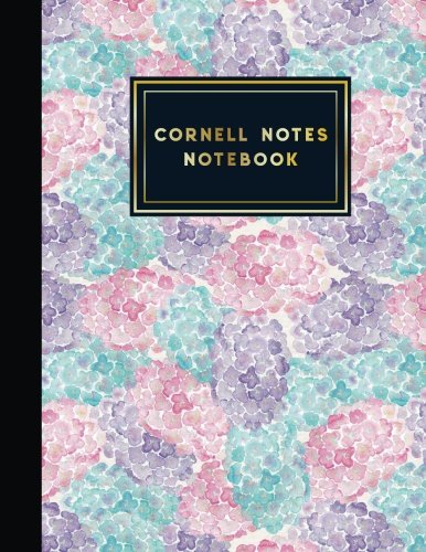 Cornell Notes Notebook: Cornell Note Taking Pages. Cornell Notes Template. Note Taking Workbook. Hydrangea Flower Cover. 8.5" x 11". 200 p