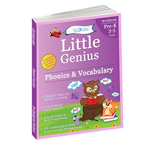 Phonics & Vocabulary: Pre Kindergarten Workbook (Little Genius Series): Learn Pronunciation of Short & Long Vowels. Consonants and Build Voc